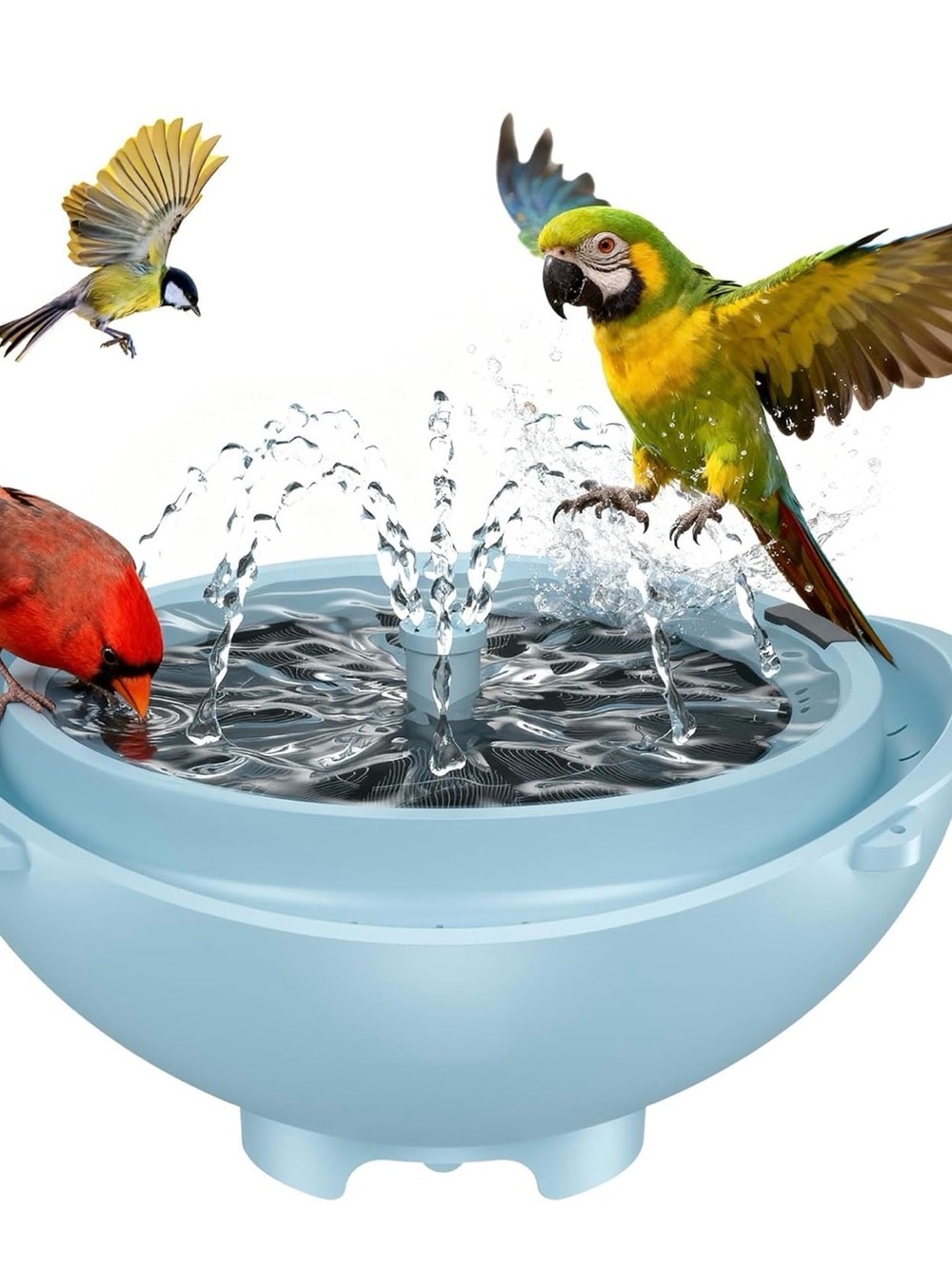 Blue Bird Water Fountain Bowl for Pets - Portable Bird Bath